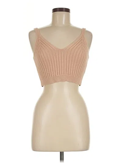 Pre-owned Aerie Tank Top Tan Strapless Neckline Tops