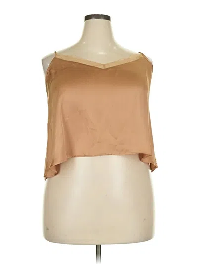 Pre-owned Aerie Tank Top Tan Strapless Neckline Tops In Brown