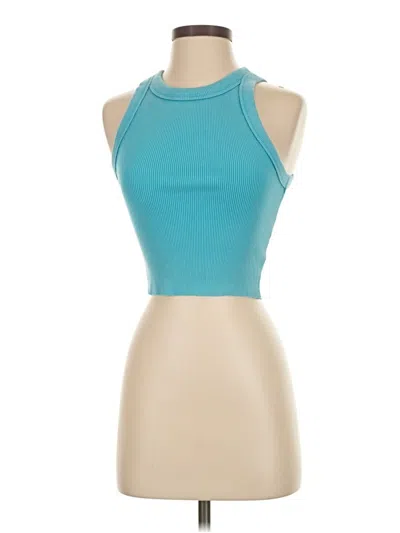 Pre-owned Aerie Tank Top Teal Halter Neckline Tops