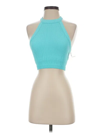 Pre-owned Aerie Tank Top Teal Halter Neckline Tops