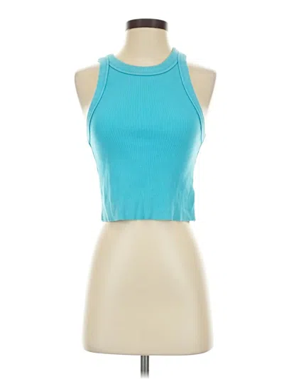 Pre-owned Aerie Tank Top Teal Halter Neckline Tops