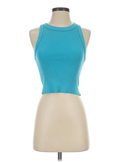 Pre-owned Aerie Tank Top Teal Halter Neckline Tops