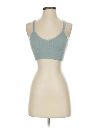 Pre-owned Aerie Tank Top Teal Halter Neckline Tops In Blue