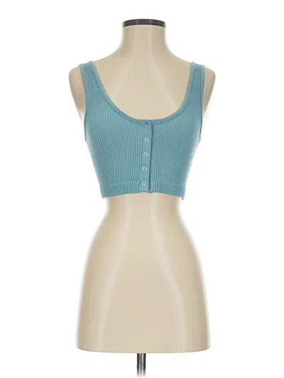 Pre-owned Aerie Tank Top Teal Strapless Neckline Tops In Blue