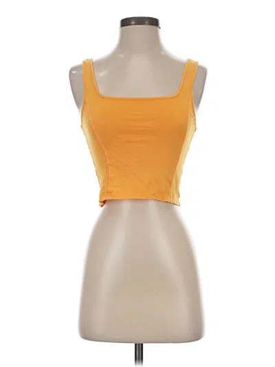 Pre-owned Aerie Tank Top Yellow Square Neckline Tops