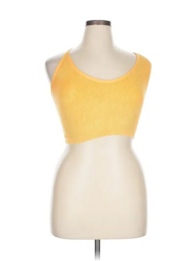Pre-owned Aerie Tank Top Yellow Strapless Neckline Tops