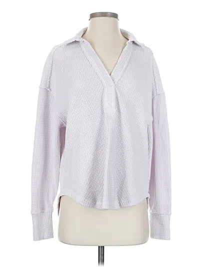Pre-owned Aerie Thermal Top White Collared Neckline Tops