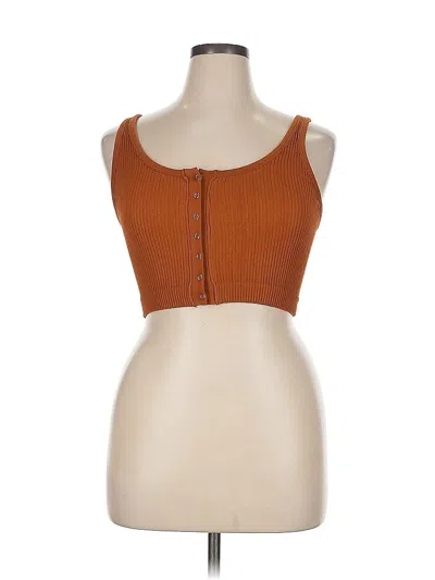 Pre-owned Aerie Tube Top Brown Strapless Neckline Tops