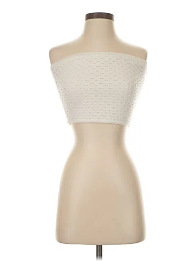 Pre-owned Aerie Tube Top Ivory Strapless Neckline Tops In White