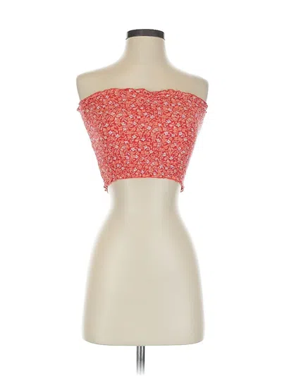 Pre-owned Aerie Tube Top Red Strapless Neckline Tops