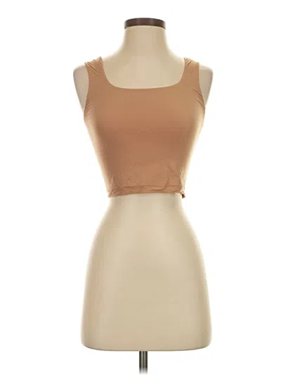 Pre-owned Aerie Tube Top Tan Strapless Neckline Tops