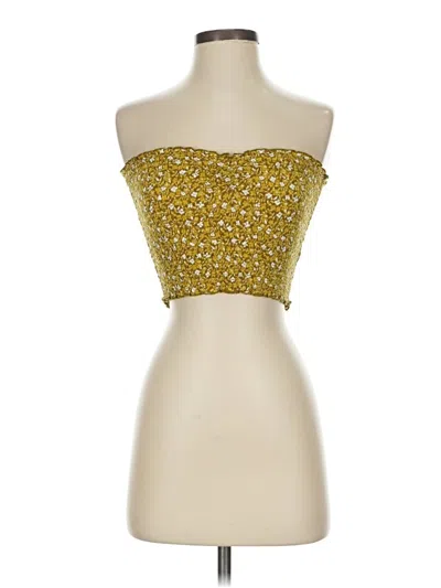 Pre-owned Aerie Tube Top Yellow Strapless Neckline Tops