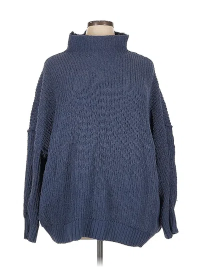 Pre-owned Aerie Turtleneck Sweater In Blue