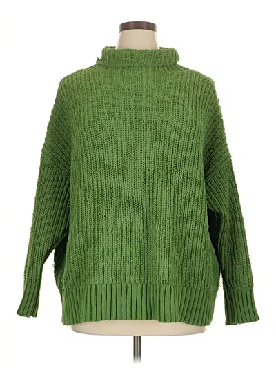 Pre-owned Aerie Turtleneck Sweater In Green