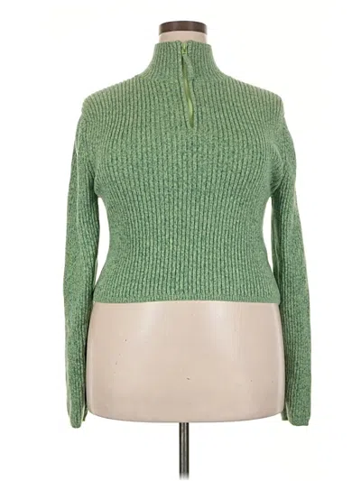 Pre-owned Aerie Turtleneck Sweater In Green