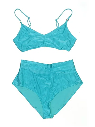 Pre-owned Aerie Two Piece Swimsuit In Blue