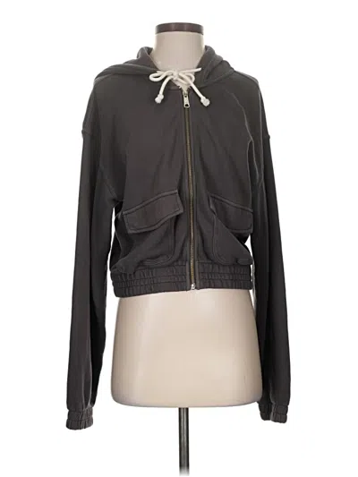 Pre-owned Aerie Zip Up Hoodie In Gray