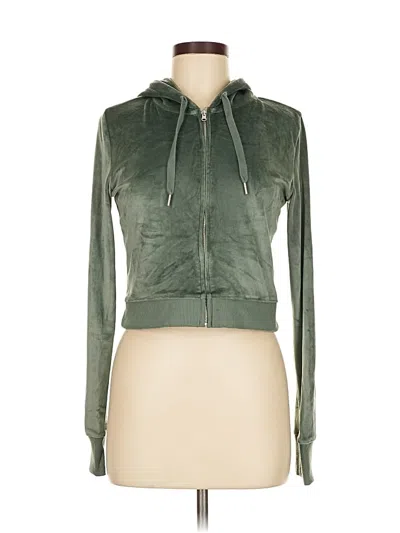 Pre-owned Aerie Zip Up Hoodie In Green