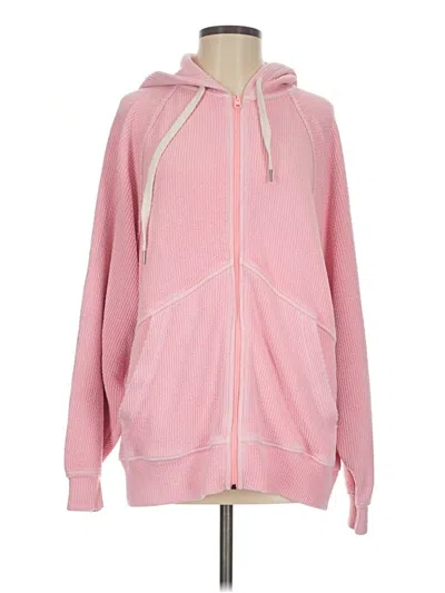 Pre-owned Aerie Zip Up Hoodie In Pink