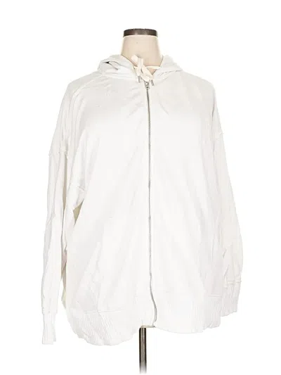 Pre-owned Aerie Zip Up Hoodie In White