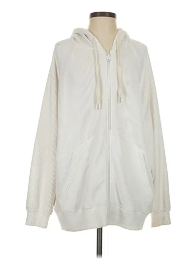 Pre-owned Aerie Zip Up Hoodie In White