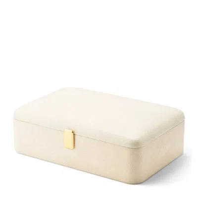 Aerin Abella Shagreen Large Jewelry Box In Beige