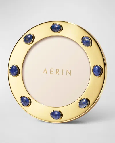 Aerin Augusta Gemstone Round Picture Frame, 5" In Blue