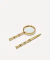 Aerin Ava Bamboo Magnifying Glass And Letter Opener In Gold