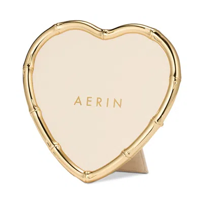 Aerin Ava Bamboo Texture Heart Frame In Gold