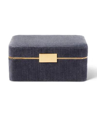 Aerin Beauvais Velvet Jewelry Box In Blue