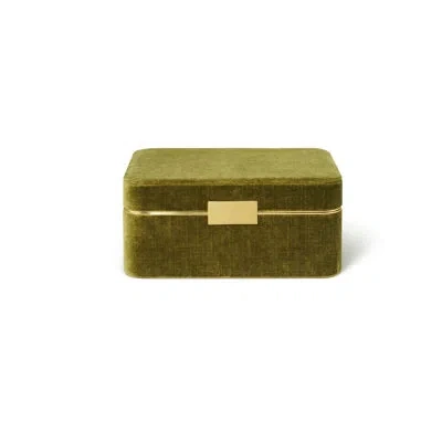 Aerin Beauvais Velvet Jewelry Box In Moss