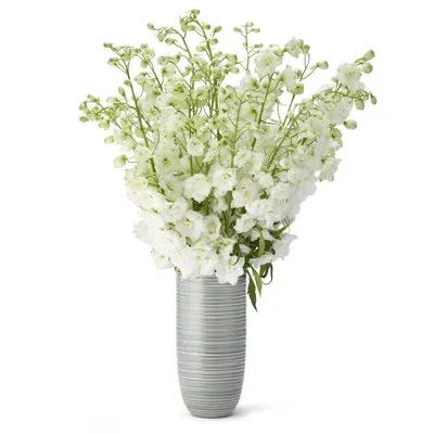 Aerin Calinda Blue 11" Ceramic Table Vase In Gray