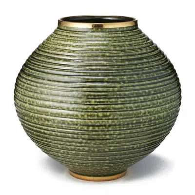 Aerin Calinda Moon Table Vase In Forest Green