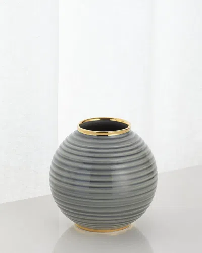 Aerin Calinda Round Vase In Gray