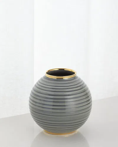 Aerin Calinda Round Vase In Grey