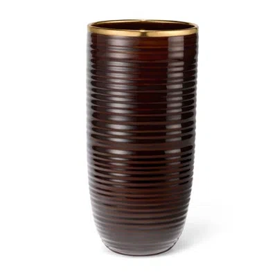 Aerin Calinda Tall Vase, Chocolate In Brown