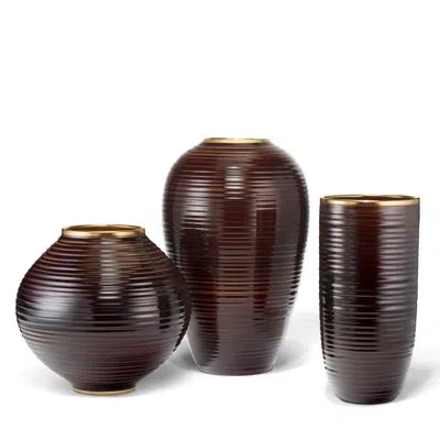 Aerin Calinda Tapered Vase, Chocolate In Brown