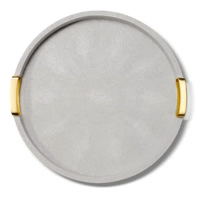 Aerin Carina Shagreen Large Serving Tray In Dove