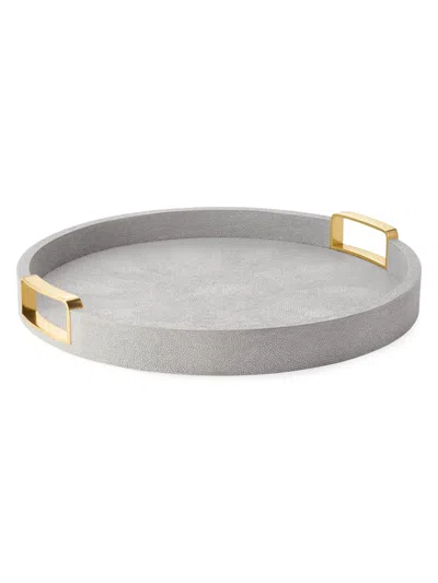 Aerin Carina Shagreen Round Tray In Dove
