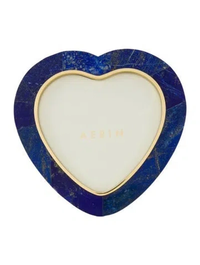 Pre-owned Aerin Cassiel Mosaic Heart Frame In Blue