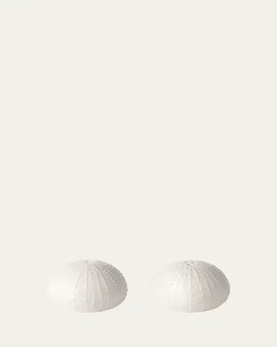 Aerin Ceramic Sea Urchin Salt And Pepper Shakers In White