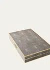 Aerin Chocolate Faux-shagreen Backgammon Set In Chocolate