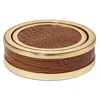 Aerin Classic Croc Embossed Leather Coasters In Chestnut, Set Of 4