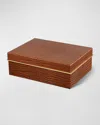Aerin Classic Croc-embossed Leather Large Box In Chestnut