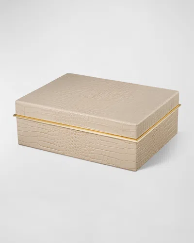 AERIN CLASSIC CROC-EMBOSSED LEATHER LARGE BOX