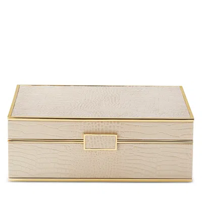 Aerin Classic Croc Jewelry Box, Large In Fawn
