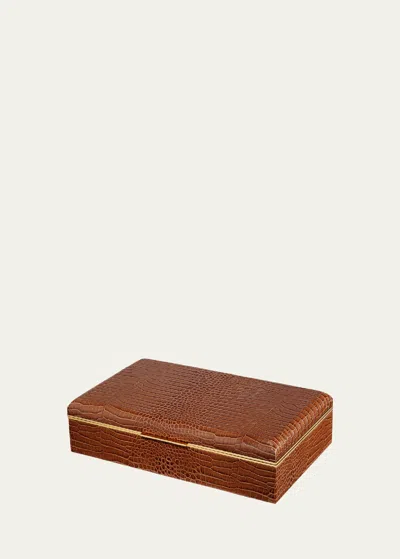 AERIN CLASSIC CROC LEATHER DESK BOX
