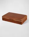 Aerin Classic Croc Leather Desk Box In Chestnut