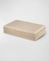 Aerin Classic Croc Leather Desk Box In Fawn