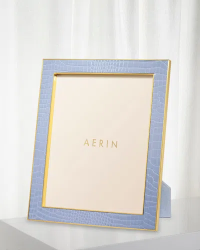 Aerin Classic Croc Leather Photo Frame, 8" X 10" In Blue